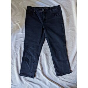 Chicos Jeans So Slimming Size 1 Crops Dark Blue Size Medium 8